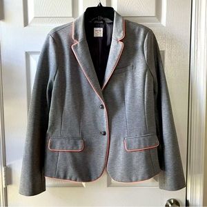 GAP ACADEMY Beautiful Gray Blazer With Pink Piping, Women’s Size 16, 2 Buttons